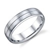 WEDDING RING LOW DOME SATIN FINISH GROOVED CENTER AND EDGES 6MM