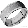 8 mm wide/Flat/14K White Gold band with one 6 mm Centered inlay of Tantalum.