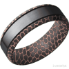 7 mm wide/Beveled/Superconductor Noir band with one 4 mm Centered inlay of Tantalum
