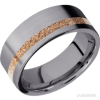 Tantalum band with  inlay of Dinosaur Bone Tan.