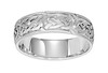 WHITE GOLD WEDDING RING WITH ENGRAVED CELTIC KNOT DESIGN 6.5MM