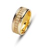 14KT WEDDING RING WITH FLUTED DESIGN IN CENTER AND BRIGHT EDGES