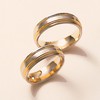 WEDDING RING SATIN FINISH WHITE WITH YELLOW GOLD 6MM