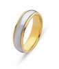 14KT WEDDING RING TWO COLORS WITH CLASSIC DOME
