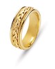 14KT WEDDING RING WITH FLAT BRAID AND TWISTS 6.5MM