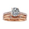 14K ROSE GOLD AND DIAMOND ENGAGEMENT RING FOR FLUSH FIT WITH BAND