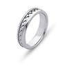14KT WEDDING RING WITH BRAIDED CENTER BRIGHT EDGES 5MM