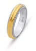 14KT WEDDING RING DOUBLE RIB DESIGN WITH CONTRASTING MILLGRAIN 5MM