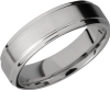 Titanium 6mm flat band with grooved edges