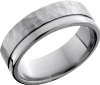 TITANIUM 7MM FLAT BAND WITH AN OFF CENTER .5MM GROOVE.