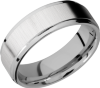 Titanium 7mm flat band with grooved edges