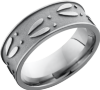Titanium 8mm flat band with a reverse laser-carving of deer tracks