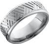 Titanium 8mm flat band with a laser-carved basket weave pattern