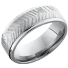 Titanium 8mm flat band with grooved edges