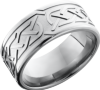 Titanium 9mm flat band with a laser-carved celtic pattern