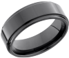 Tungsten Ceramic 8mm flat band with grooved edges
