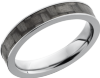 Titanium 4mm flat band with a 3mm inlay of black Carbon Fiber