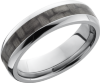 Titanium 6mm domed band with a 3mm inlay of black Carbon Fiber
