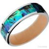 7 mm wide/Flat/Cobalt Chrome band with one 5 mm Centered inlay of Abalone