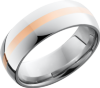Cobalt chrome 8mm domed band with a 2mm inlay of 14K rose gold
