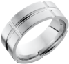 Cobalt chrome 8mm flat band with segmented detail