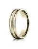 Gold 6mm Comfort-Fit Satin-Finished with Parallel Grooves Carved Design Band