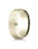Yellow Gold 8mm Comfort-Fit Satin-Finished Drop Beveled Edge Carved Design Band