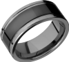 Tungsten and Ceramic 9mm flat band with grooves