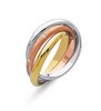 TRICOLOR ROLLING RING WITH DIAMONDS IN GOLD
