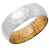Titanium 8mm domed band with a hardwood sleeve of Spalted Tamarind