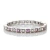 WHITE GOLD ROUND AND SQUARE BEZELS SET WITH DIAMONDS AND PINK SAPPHIRES