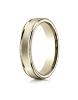 Yellow Gold 4mm Comfort-Fit Satin-Finished High Polished Round Edge Carved Design Band