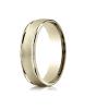 18k Yellow Gold 6mm Comfort-Fit Wired-Finished High Polished Round Edge Carved Design Band