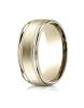 Yellow Gold 8mm Comfort-Fit Satin Finish Center with Millgrain Round Edge