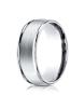 White Gold 8mm Comfort-Fit Satin Finish High Polished Round Edge Carved Design Band