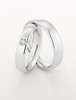 SATIN FINISH WEDDING RING WITH DIAMOND 4.5MM - RING ON LEFT