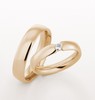 YELLOW GOLD WEDDING RING LOW DOME SATIN FINISH 5.5MM - RING ON LEFT