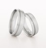WEDDING RING SATIN FINISH PLATINUM WITH WHITE GOLD AND DIAMOND 6MM - RING ON RIGHT