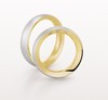 WEDDING RING WHITE GOLD AND CONCAVE YELLOW GOLD SIDES 5MM - RING ON LEFT