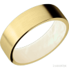 7 mm wide Flat 14K Yellow Gold band featuring a WMOP Sleeve