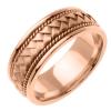 14KT WEDDING RING  ROSE GOLD WITH FLAT BRAID 7mm