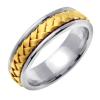 14KT WEDDING RING WHITE GOLD WITH YELLOW BRAID 7MM