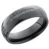 Zirconium 6mm domed band with a laser-carved soundwave