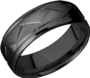 Zirconium 8mm beveled band with a laser-carved flat weave pattern
