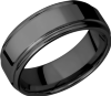 Zirconium 8mm flat band with slightly rounded edges