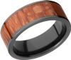 ZIRCONIUM8MM FLAT BAND WITH AN INLAY OF LEOPARD WOOD