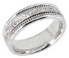 14 KT WEDDING RING WITH SCROLL DESIGN IN CENTER 7MM