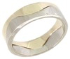 14 KT TWO TONE WEDDING RING WITH BRIGHT FINISH 8MM