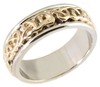 14KT TWO TONE WEDDING RING CELTIC KNOT DESIGN 9MM