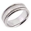 14KT WEDDING RING HAMMERED WITH TWIST ACCENTS 8MM